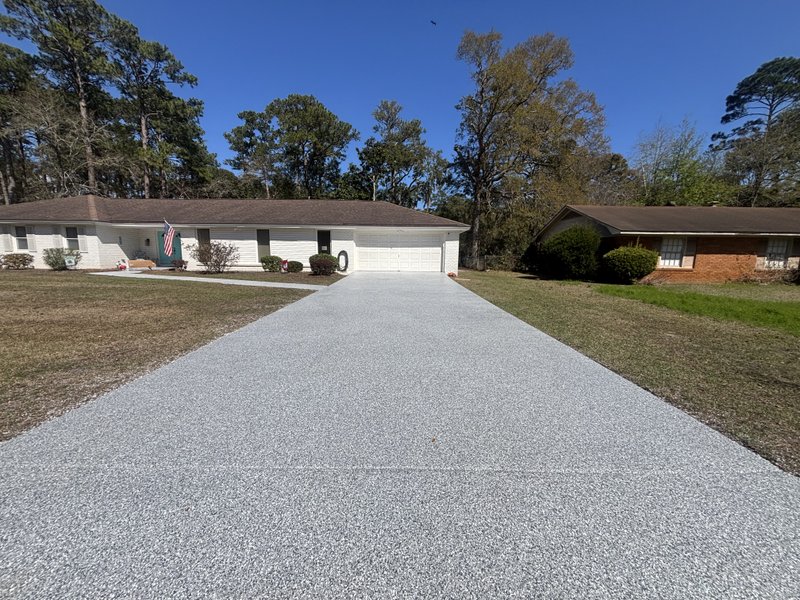 Coated concrete driveway in Wilmington Island, GA