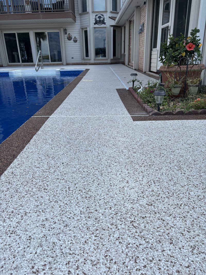 Coated pool deck in Richmond Hill, GA