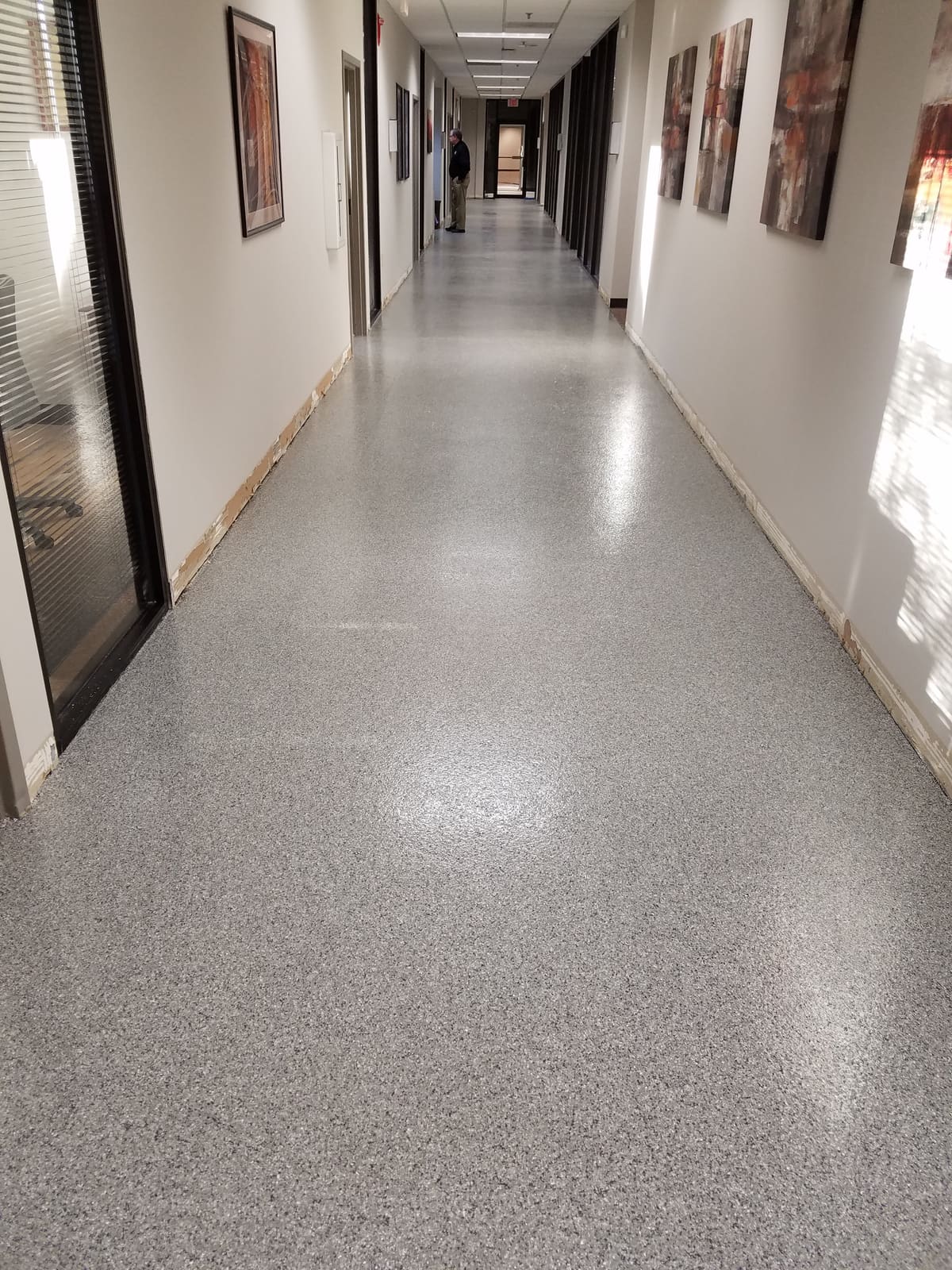Commercial flake floor coating