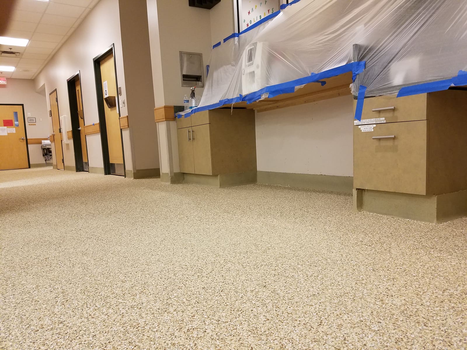 Commercial flake floor coating