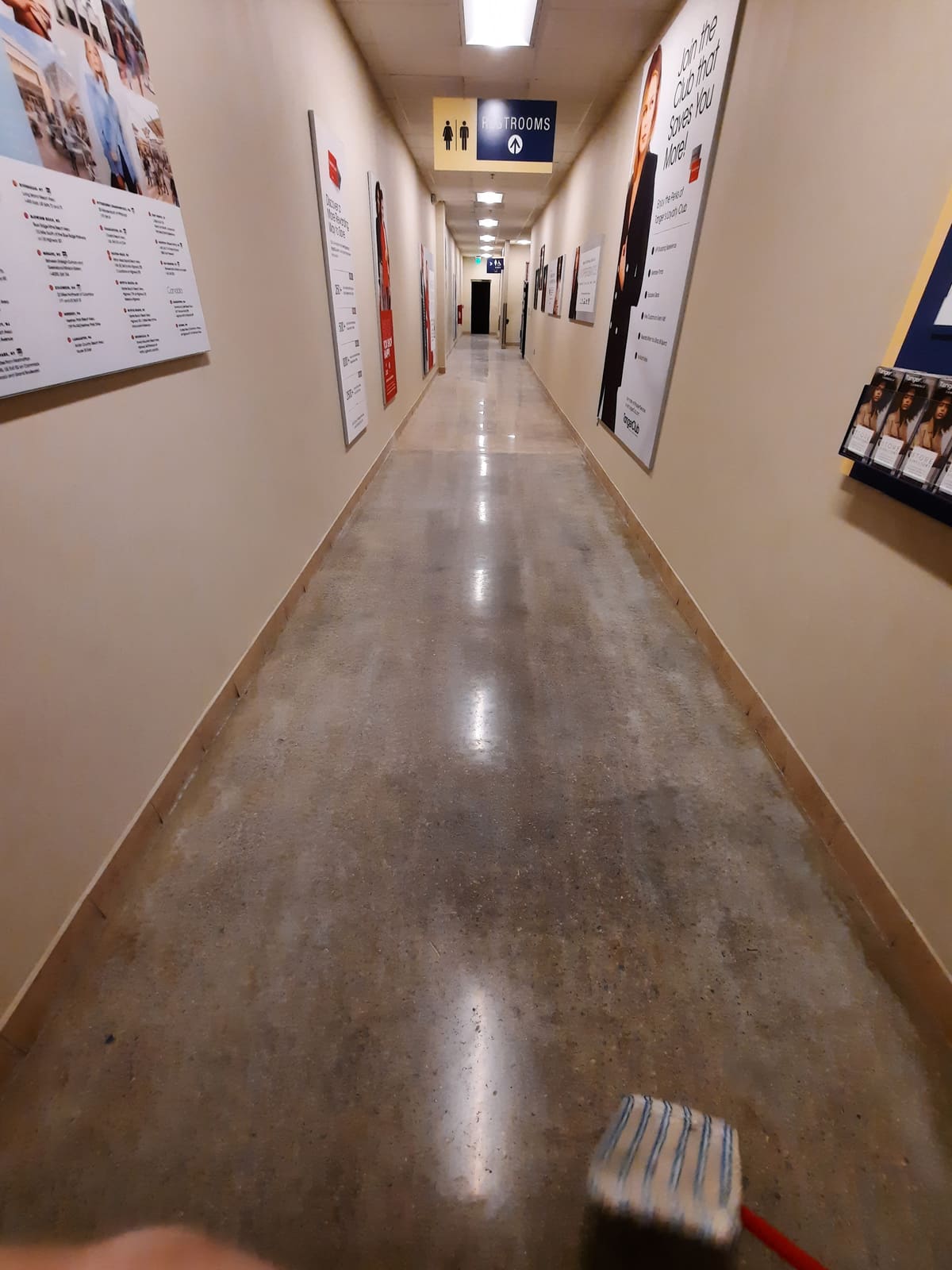 Ground and sealed concrete floor