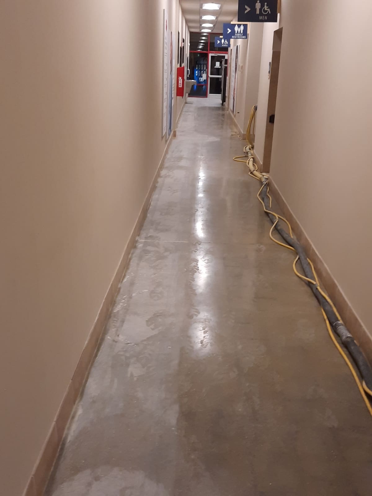 Ground and sealed concrete floor