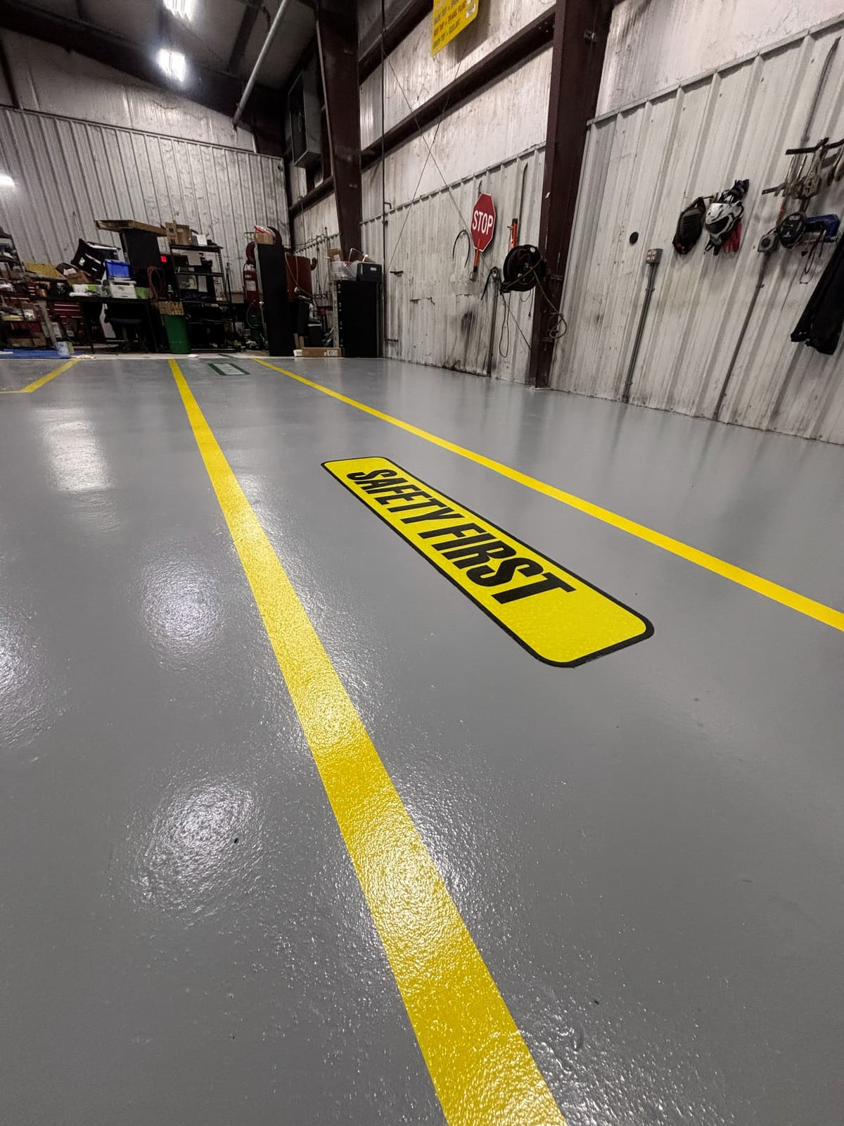 Solid color commercial floor coating