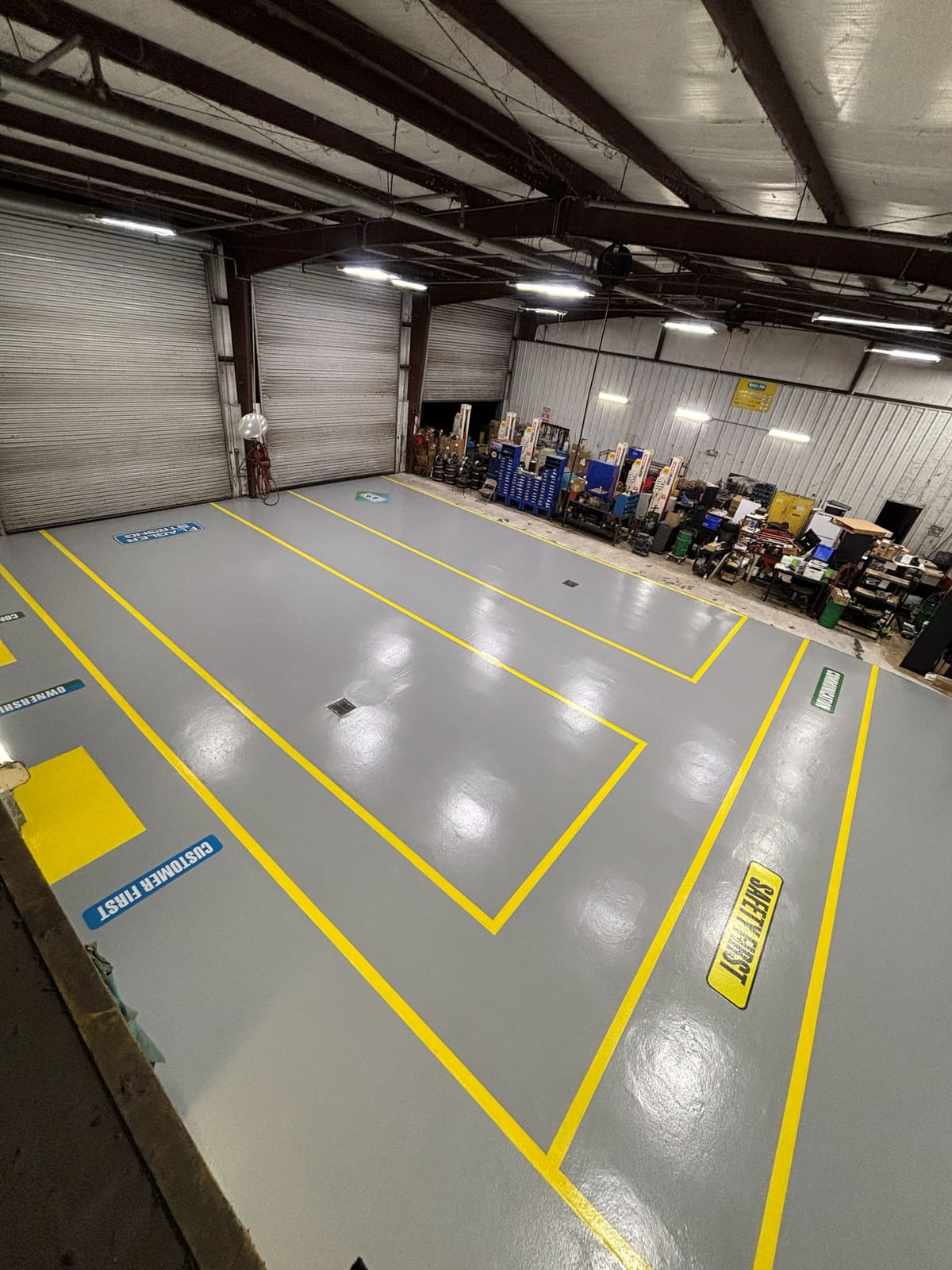 Solid color commercial floor coating