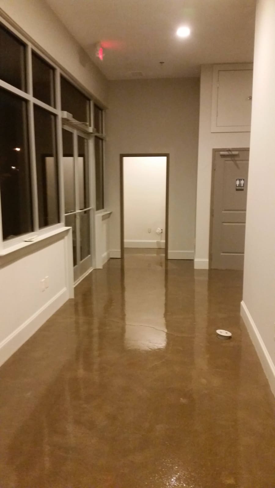 Stained and sealed concrete floor
