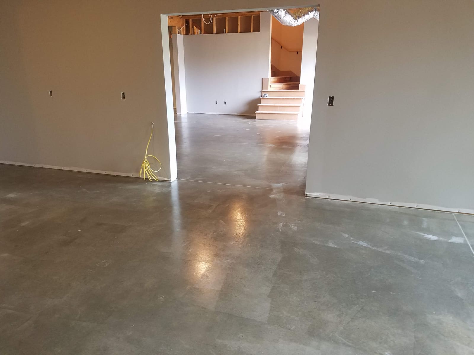 Stained and sealed concrete floor