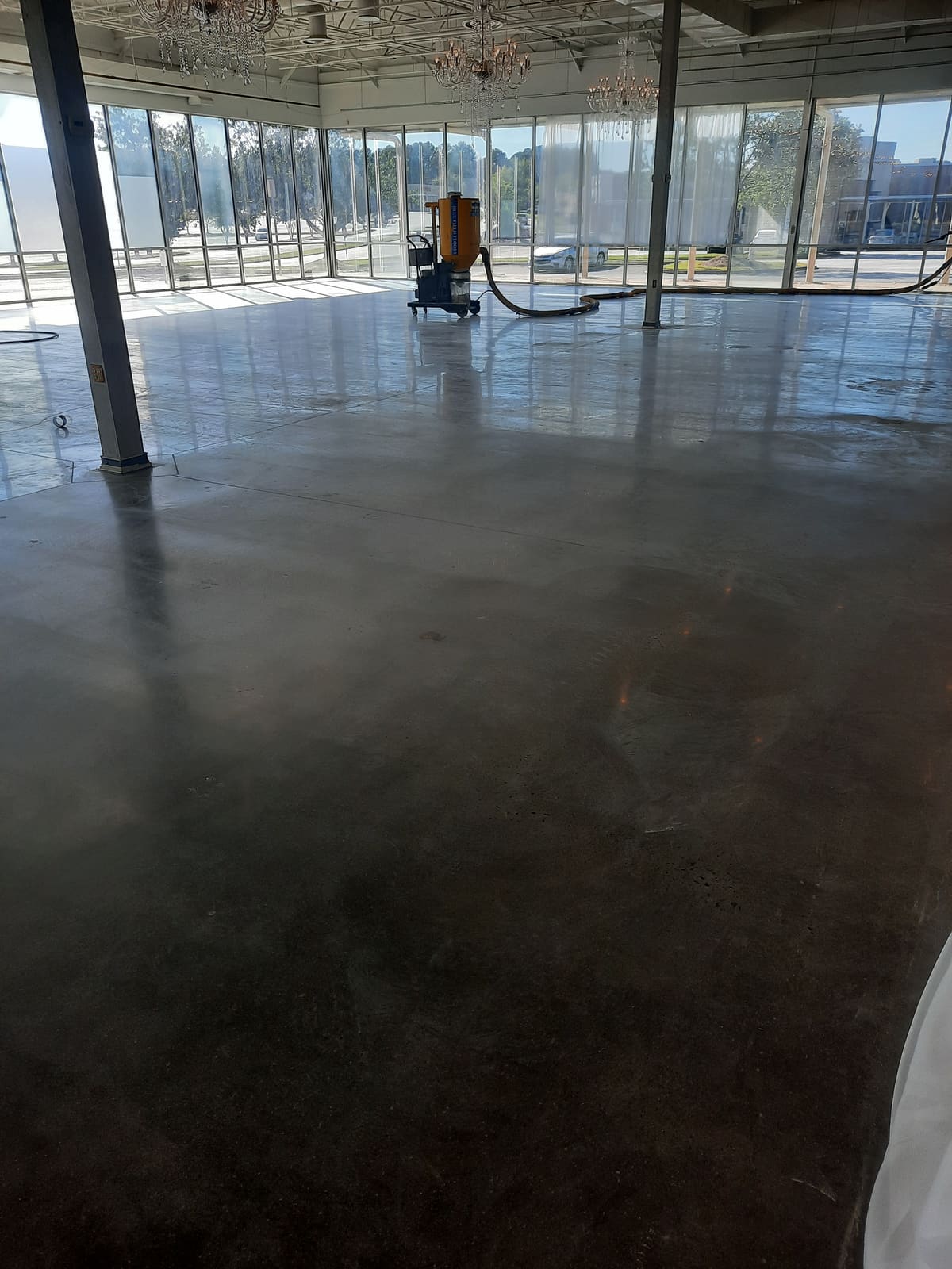 Stained and sealed concrete floor