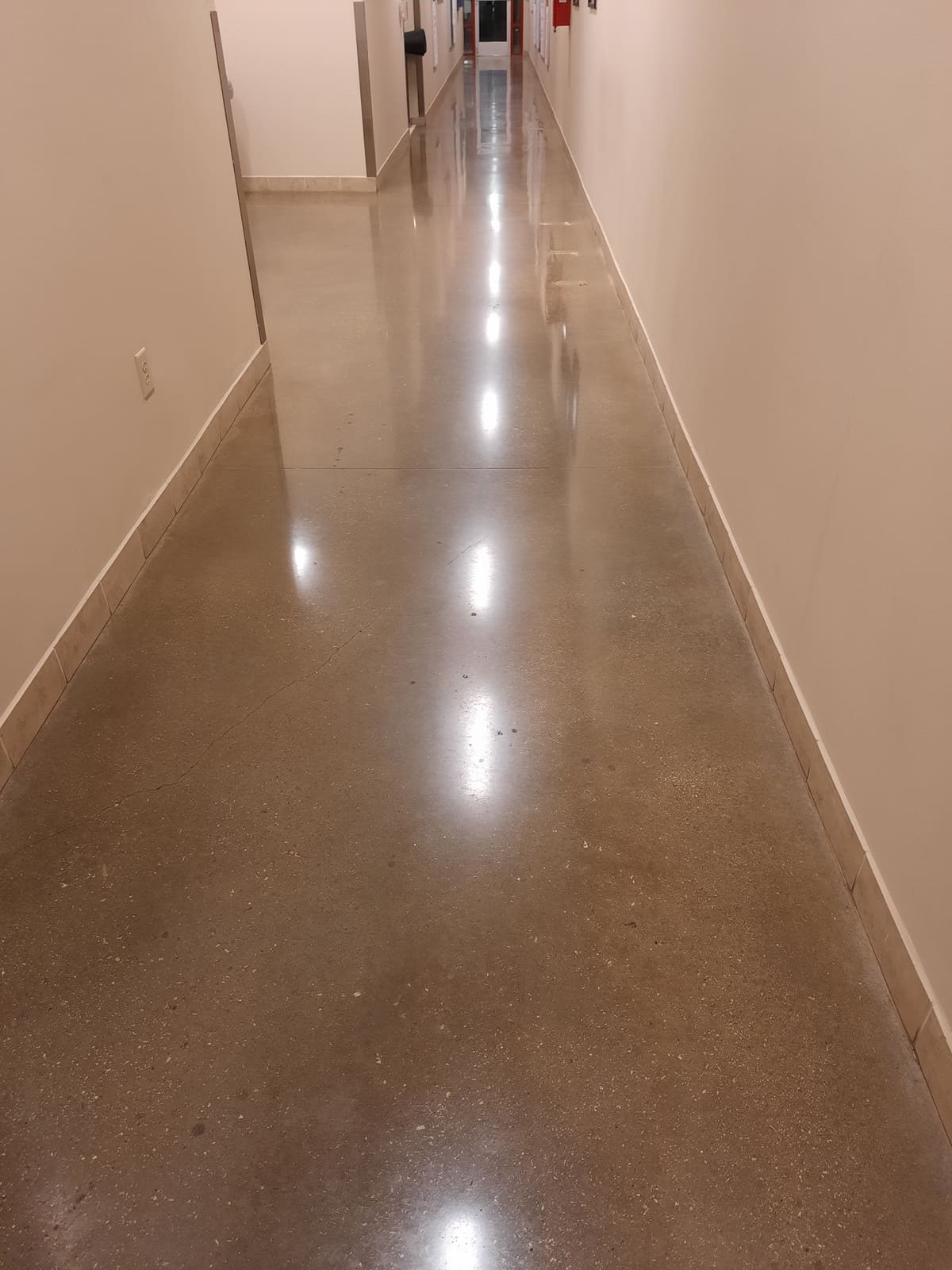Stained and sealed concrete floor