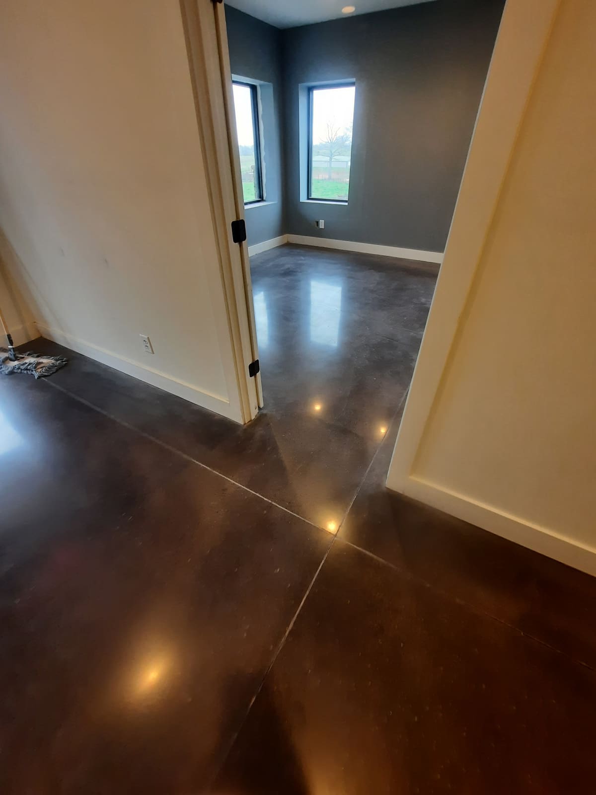 Stained and sealed concrete floor